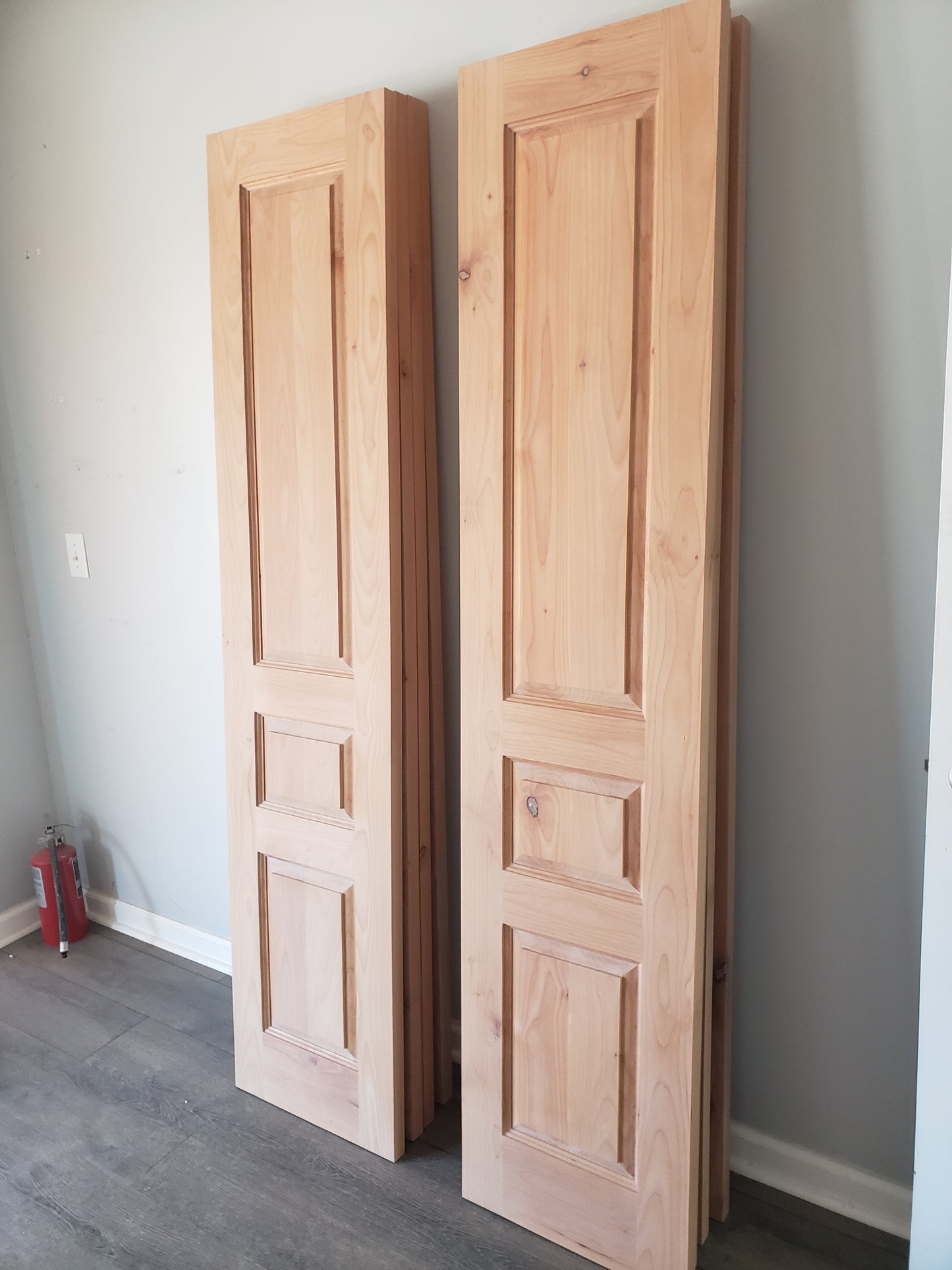 Three Raised Panel Solid Wood Door