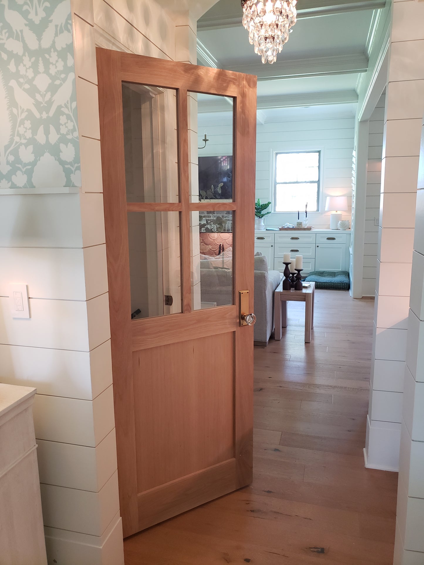 White Oak Glass Door