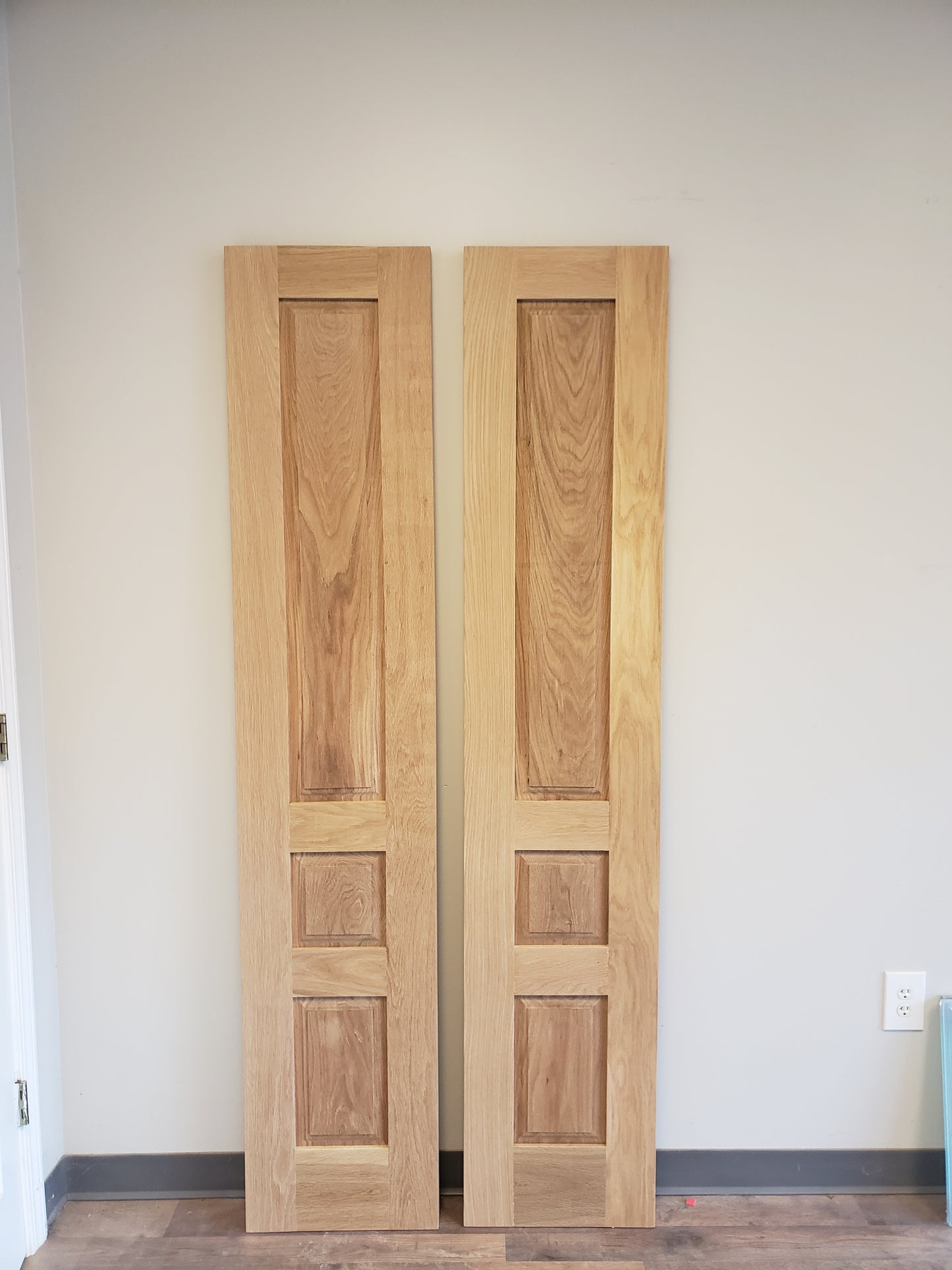 Three Raised Panel Solid Wood Door