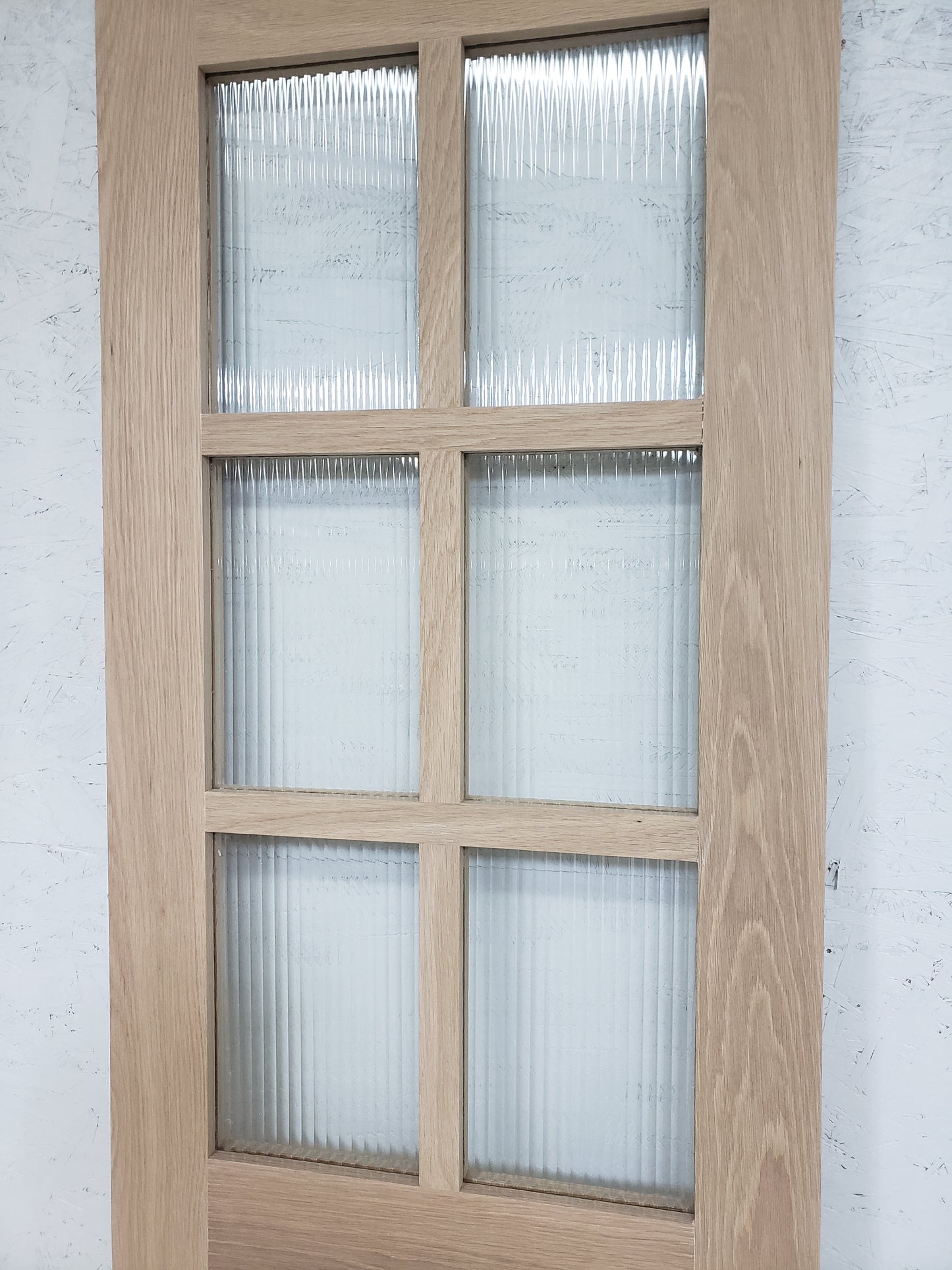 Solid White Oak Door, 24x80, Half Six Lite Glass with Shaker Panel