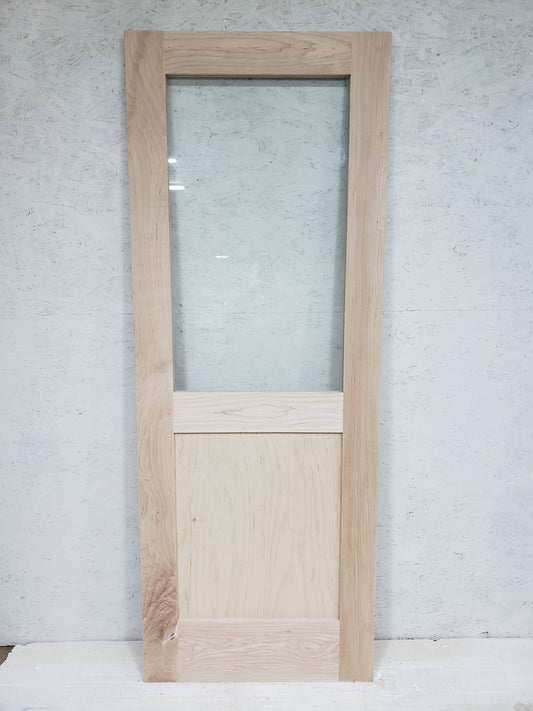 Solid Maple Door, 30x80, Half Lite Shaker Door