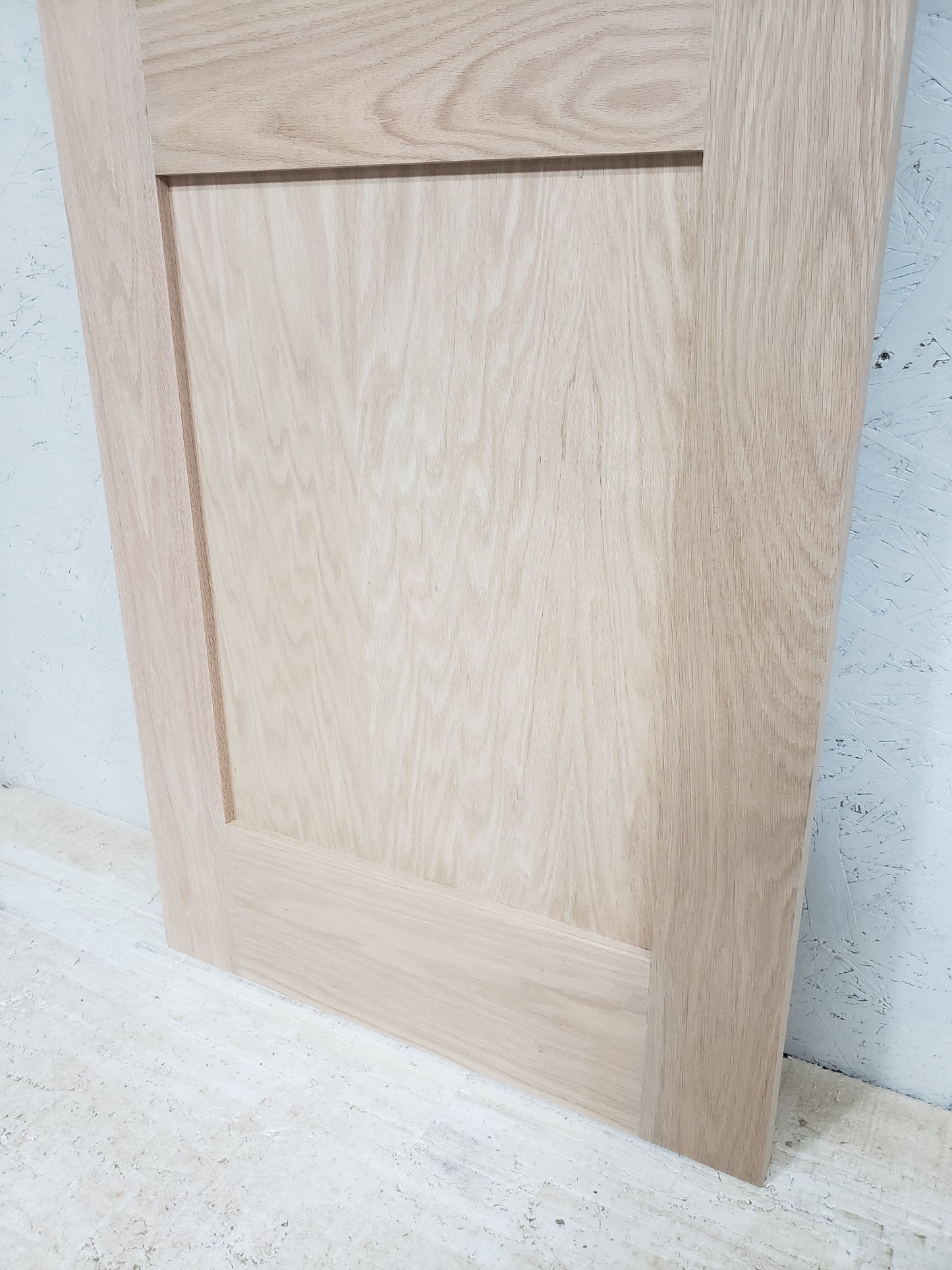 Solid Red Oak Door, 28x80, Half Lite Shaker Door