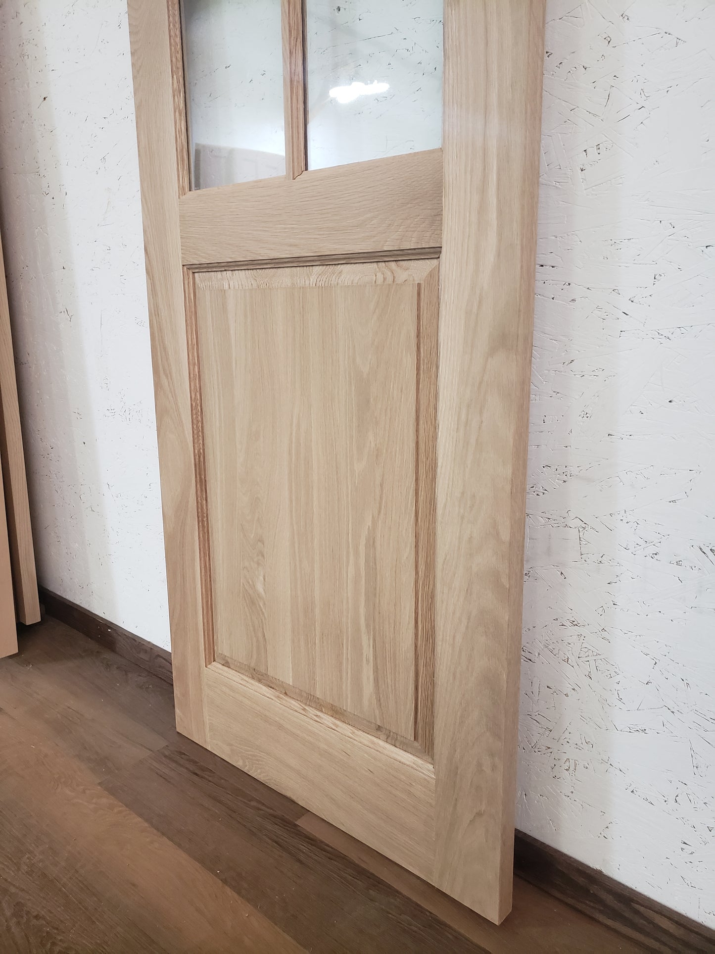 Solid Arch White Oak Door, 28x80, Half Six Lite Door