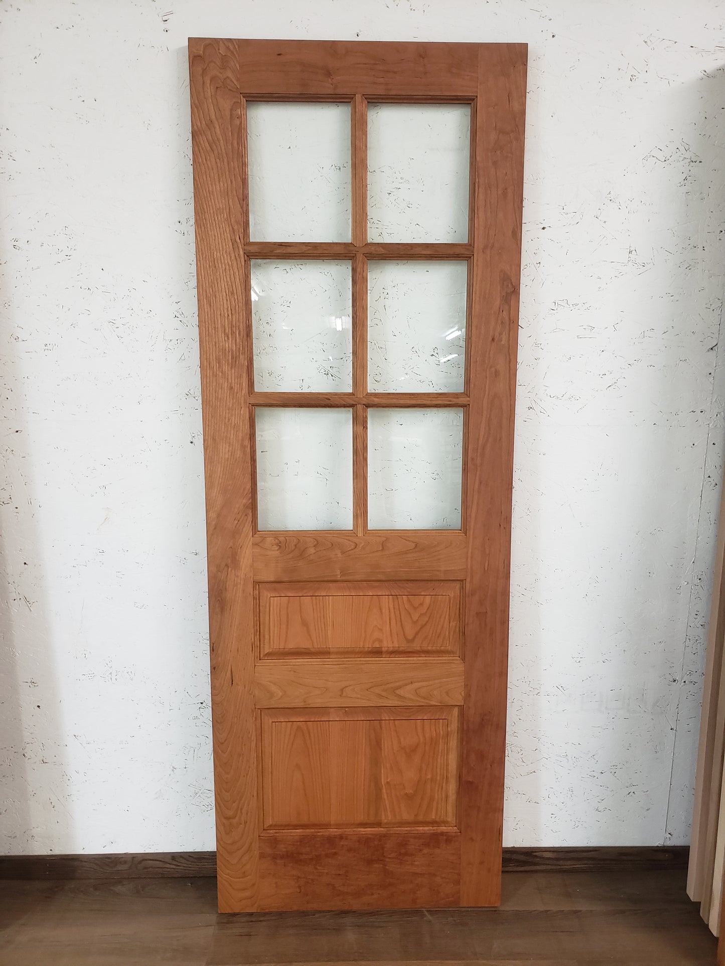 Solid Cherry Wood Door, 28x80, Half Six Lite Door