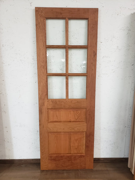 Solid Cherry Wood Door, 28x80, Half Six Lite Door