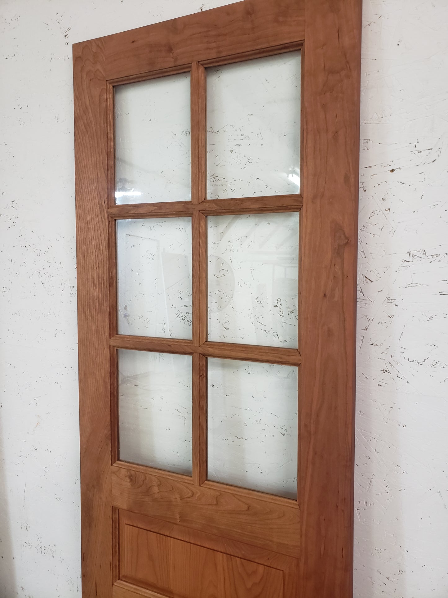Solid Cherry Wood Door, 28x80, Half Six Lite Door