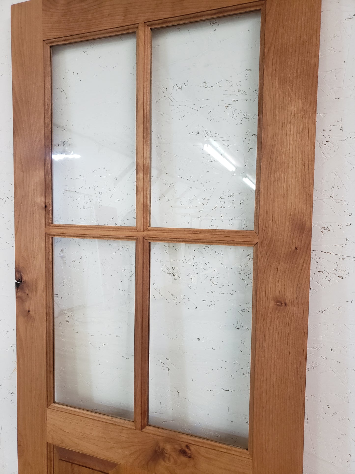 Solid Alder Wood Door, 30x80, Half Four Lite Door