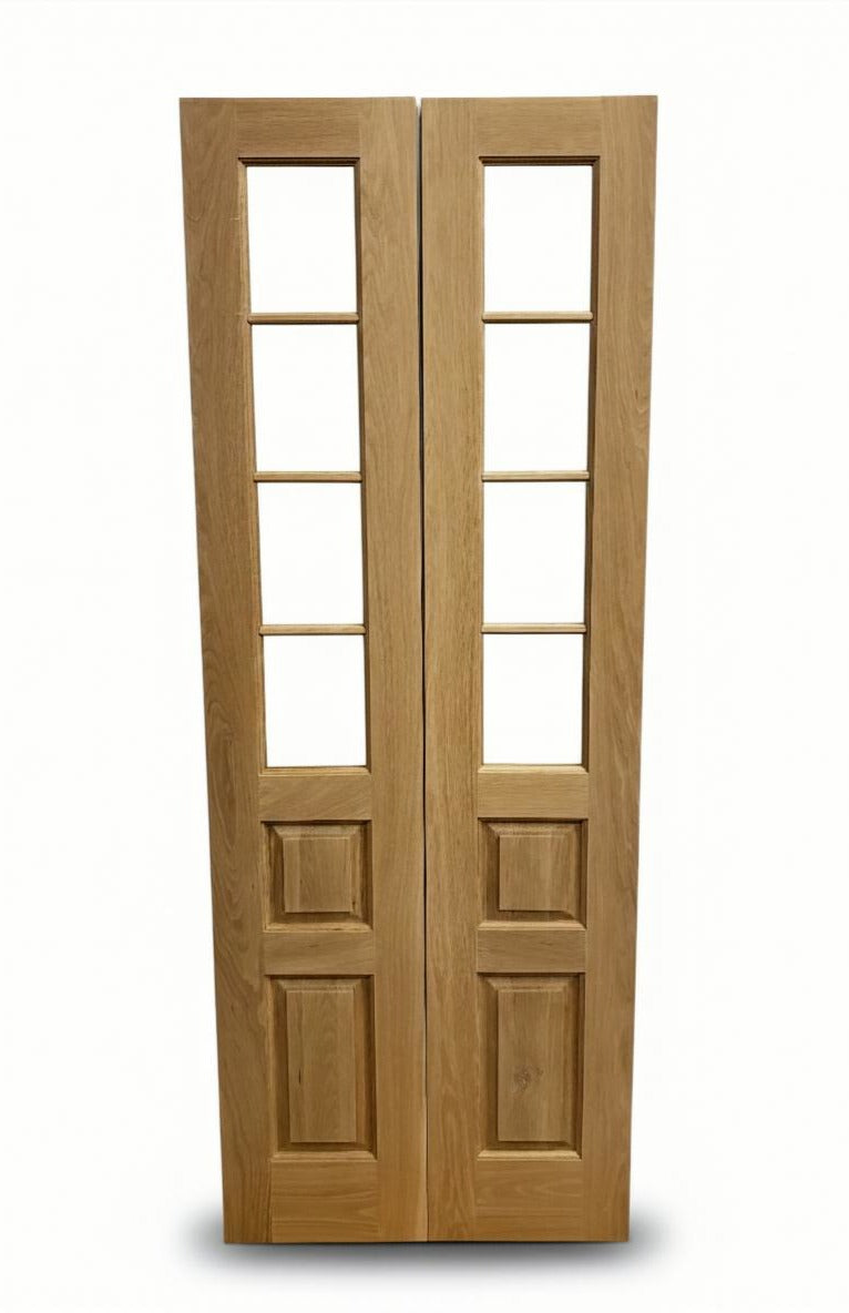 Handcrafted Solid White Oak Double Doors | Custom Interior French Doors