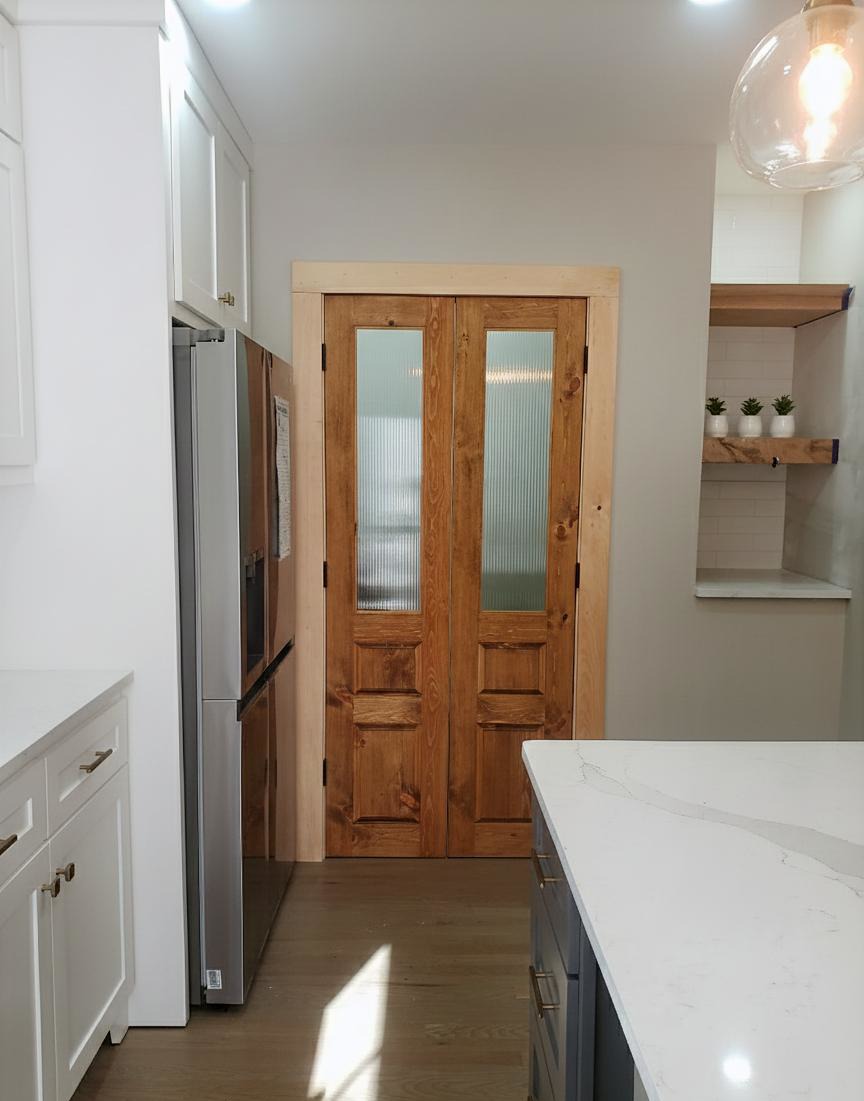 Premium Alder Half Lite Double Doors | Smooth Grain Raised Panel