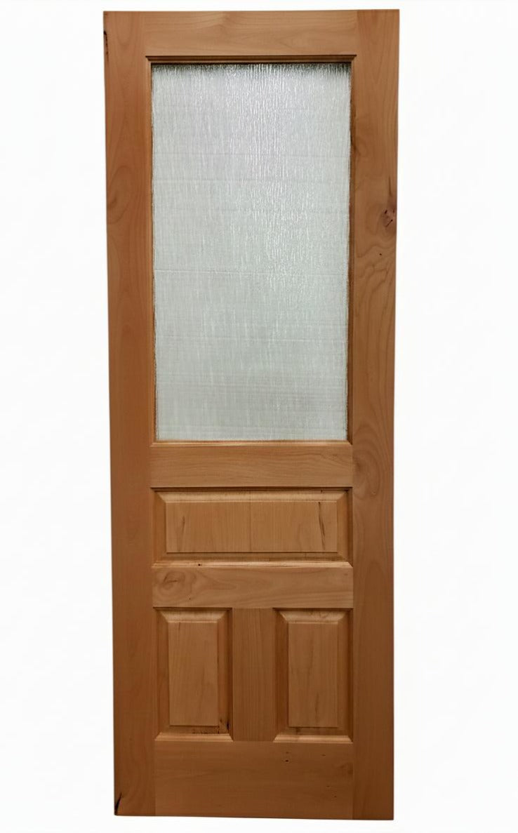Half Lite Three Raised Panel Interior Door | Custom "T-Design" Solid Wood