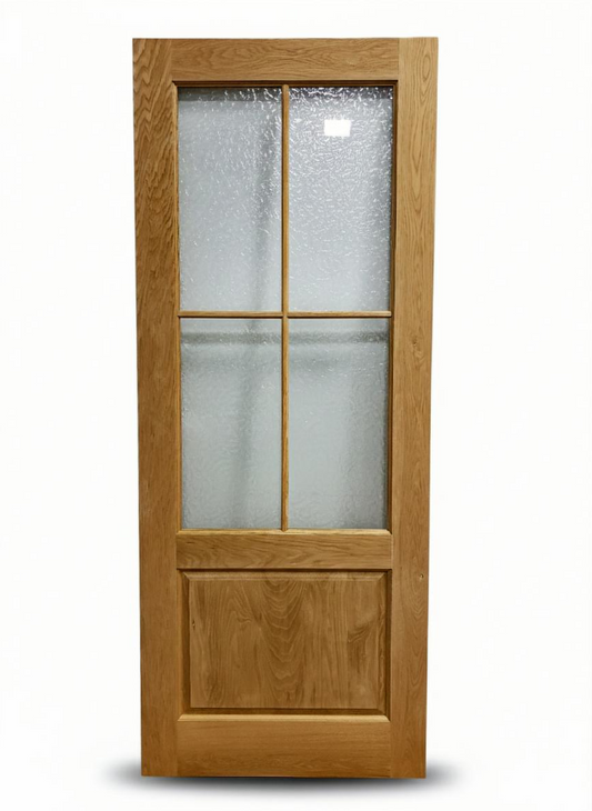 Four Lite Low Raised Panel Door | Subtle Transitional Interior Design