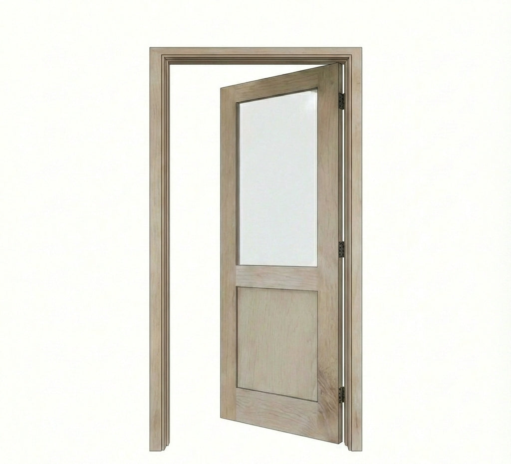 Cherry Craftsman Door, Size 28x80, Two Raised Panel
