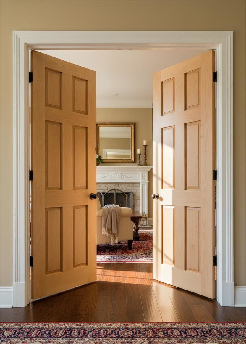 Six Raised Panel Solid Wood Door | Classic Privacy & Acoustic Control