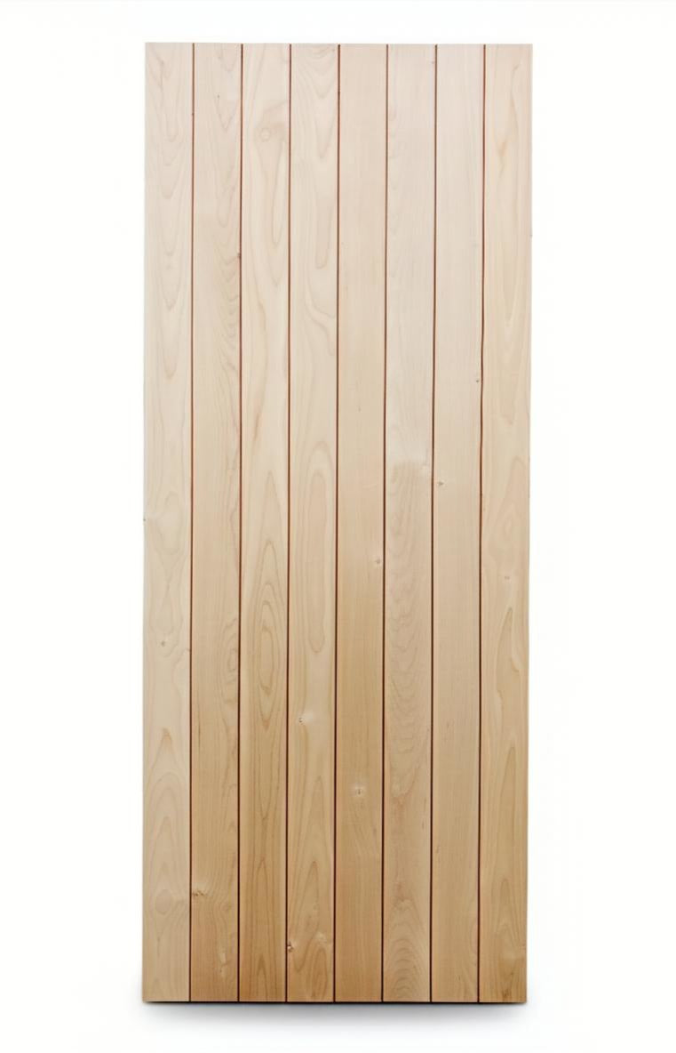Solid White Oak Vertical Plank Door | Modern V-Groove Interior Door | Custom Vertical Grain Style