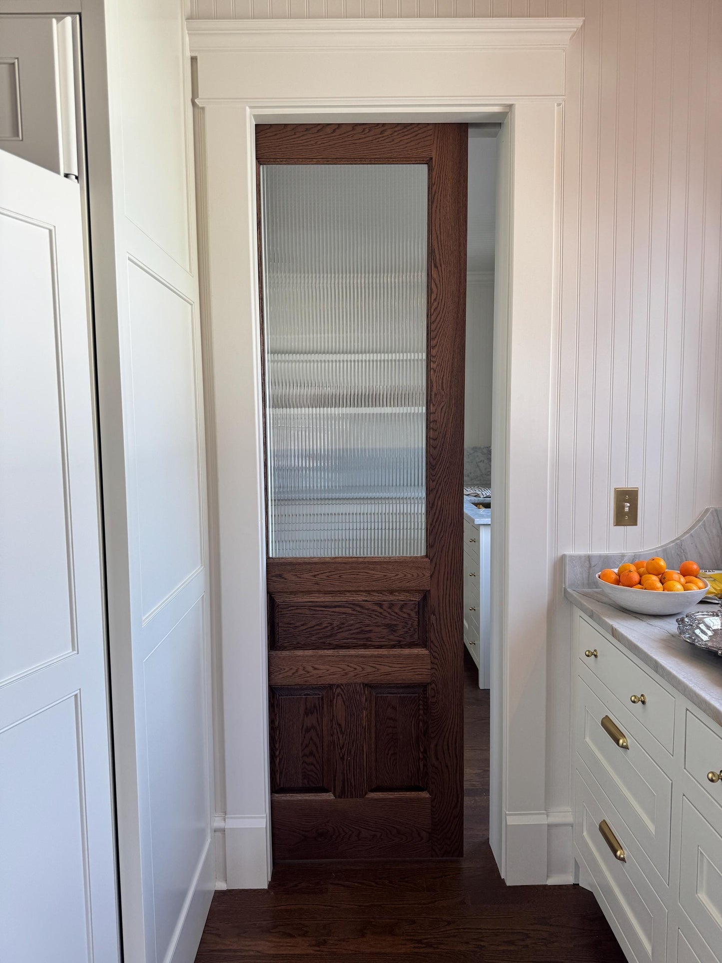 Half Lite Three Raised Panel Interior Door | Custom "T-Design" Solid Wood