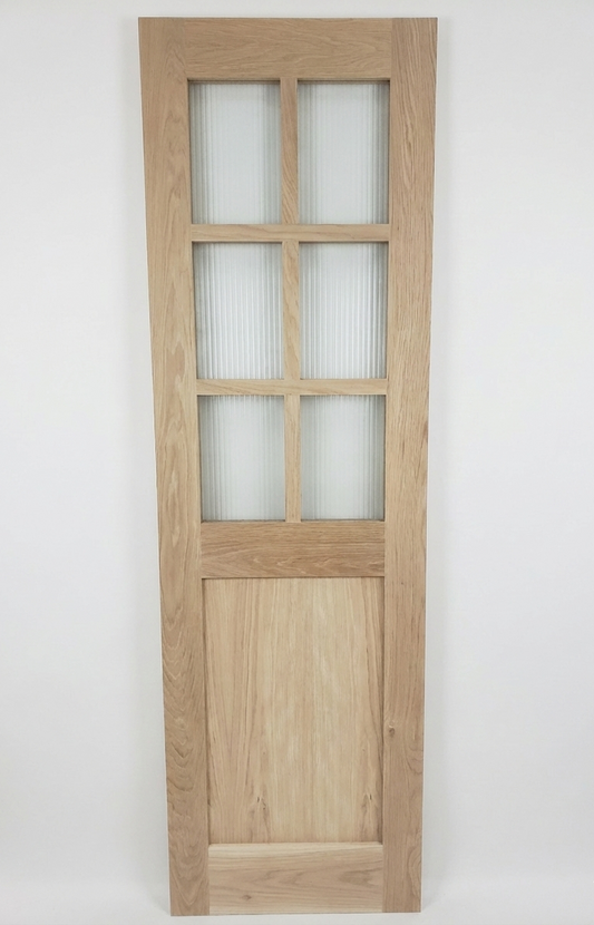Solid White Oak Door, 24x80, Half Six Lite Glass with Shaker Panel